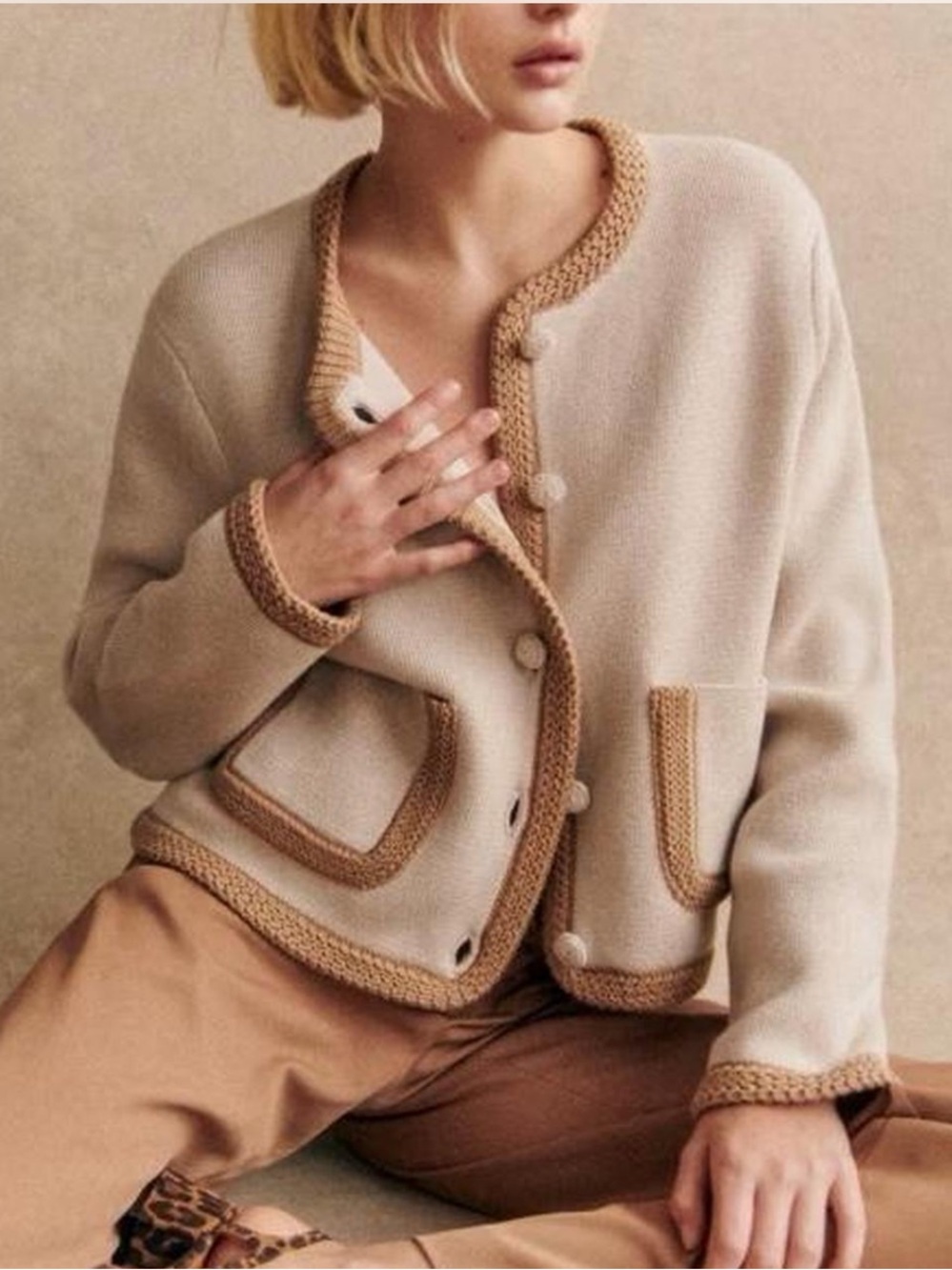 Sézane Auguste Jacket Vanille Biscuit
